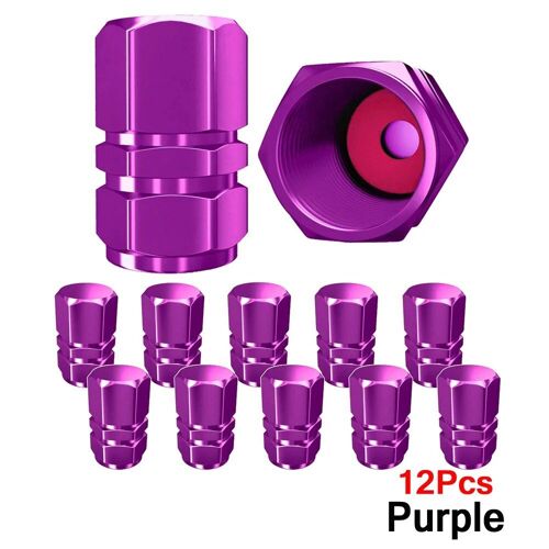 Violet-12pcs - Bouchons De Tige De Valve De Pneu De Voiture En Alliage D'aluminium, Bouchons De Valve Universels Pour Voitures, Suv, Vélo, Camions Et Motos