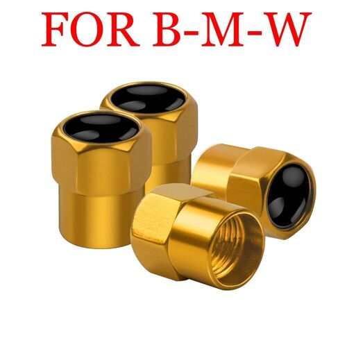 Bmw D'or - Bouchons De Tige De Assujetd'insigne De Roue De Voiture, Accessoires Automobiles Pour Bmw M Performance, E36, E60, E90, X2, Bronchbery X5, E46, E39, E70, M3, M5, M6, 4 Pièces