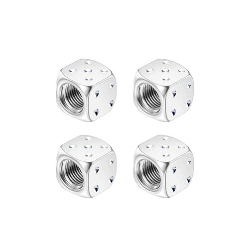 Blanc - Bouchons De Tige De Assujetanti-Poussière Pour Voiture, Style Dés, Capuchons Multiples, Couvercles De Tiges, Style Opathie, Capuchon De Roue Pour Voitures, Cycles Et Vélos, 4 Pièces