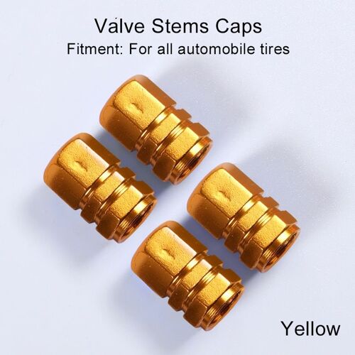 4 Pièces Jaunes - Bouchons De Roue De Voiture En Aluminium, Capuchon De Tige De Assujet, Couvercles D'opathie Pour Bmw, Vélo, Automobiles, Hurcycles, Outil D'accessoires Automobiles