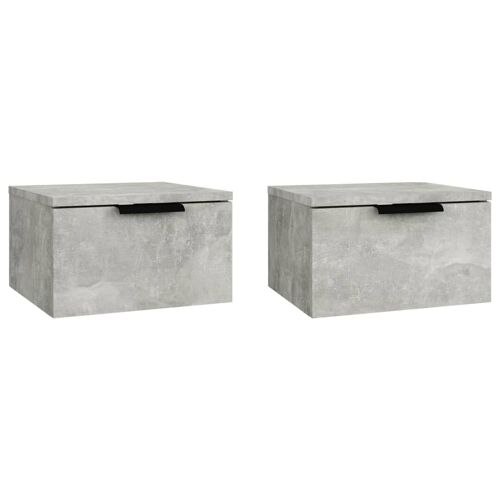 vidaXL Tables de chevet murales 2 pcs Gris béton 34x30x20 cm
