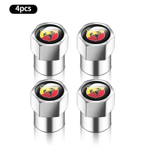 Argent - Bouchons De Assujetpour Jantes De Voiture, Accessoires Pour Pneus, Fiat Abarth 124 500 Grande Punto Spider 500c 595c 695c Evo 595 685, 4 Pièces