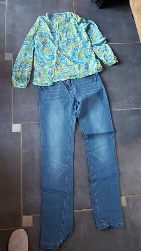 Lot De 2 Vêtements : Jean In Extenso Taille 36 + Gilet Léger