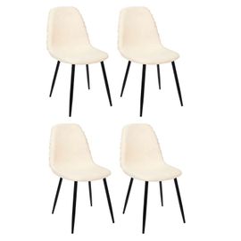 Paris Prix - Lot De 4 Chaises Design "Mora" 86cm Beige & Noir