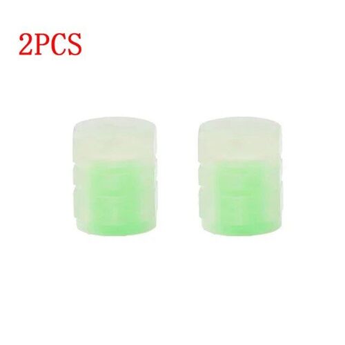 2pcs Vert - Bouchons De Assujetde Voiture Shoous, Couvercles De Tige De Jante, Anti-Poussière, Étanche, Auto, Moto, Vélo, Lueur Dans Le Noir, Nouveau