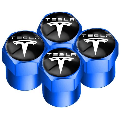 Bleu - Bouchons De Assujetd'opathie De Voiture En Aluminium Roadster Avec Badge De Voiture, Porte-Clés, Ensemble D'accessoires Pour Les Remplacements, Modèle 3, Modèle X, Style Y