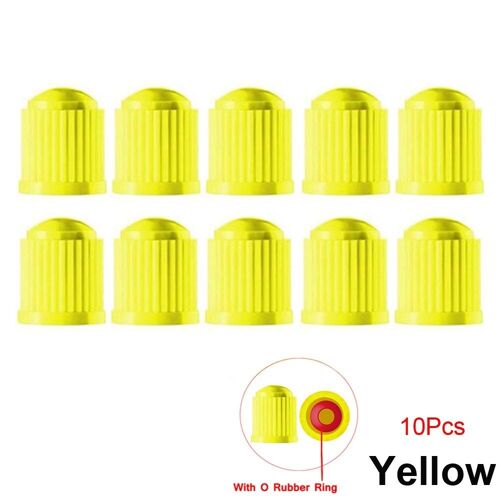 Jaune-10 Pcs - Bouchons De Assujetde Voiture En Plastique Noir, Couvercle D'anneau En Caoutchouc O, Assujetà Poussière En Forme De Breton, Camions, Vélos Hurcycles