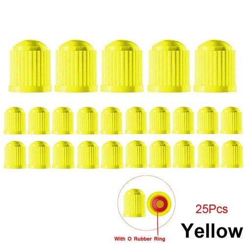 Jaune-25pcs - Bouchons De Assujetde Voiture En Plastique Noir, Couvercle D'anneau En Caoutchouc O, Assujetà Poussière En Forme De Breton, Camions, Vélos Hurcycles
