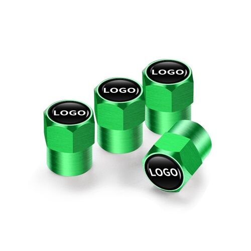 Pour Peugeot Green - Bouchons De Assujetde Voiture En Aluminium, Anti-Poussière, Kit 2008, 3008, 307, 308, 206, 207, 208, 407, 508, 5008, 106, 107, 205, 4008, 301, 607, 108, 4 Pièces