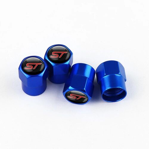 Bleu - Bouchons De Assujetde Roue De Voiture En Métal, Insigne Mustang St Rs, Ford Fi.C. Focus Ktranger Explorer Escape Kuga Ecosport, 4 Pièces