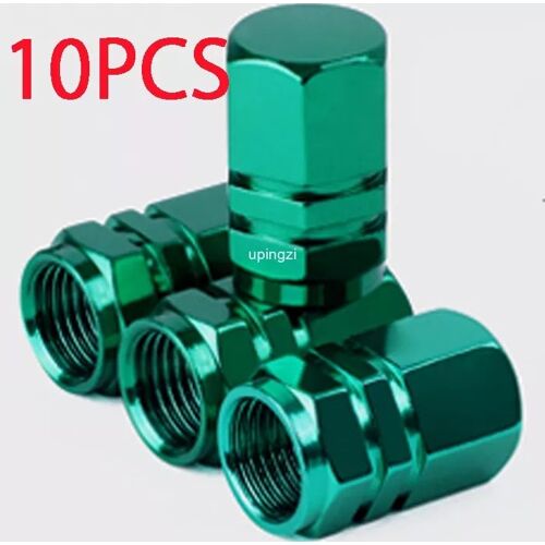 Green10pcs - Bouchons De Assujetde Roue De Voiture En Alliage D'aluminium, Couvercles De Tige De Jante, Antipoussière, Imperméables, Universels, Automobiles, Vélos Hurcycles, Neufs