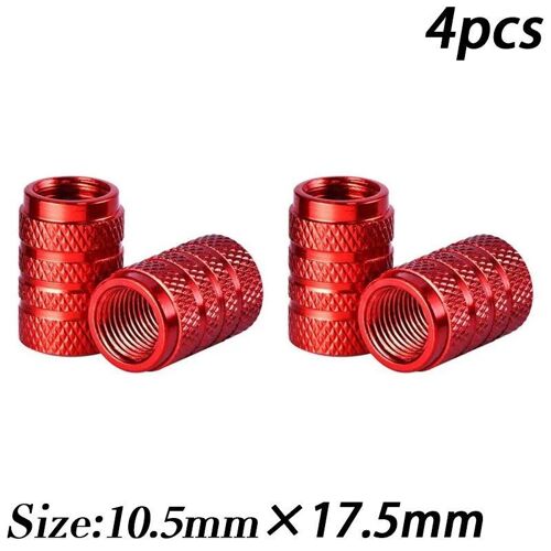 Rouge - Bouchons De Assujetde Roue De Voiture En Alliage D'aluminium, Couvercles De Tige De Jante, Antipoussière, Étanches Pour Automobiles, Camions, Vélos