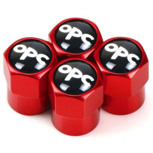 Petit Rouge - Bouchons De Assujetd'air De Roue De Voiture En Métal, Couvercle De Tige Avec Document, Logo De Marque Pour Opel Opc, Accessoires De Voiture, 4 Pièces