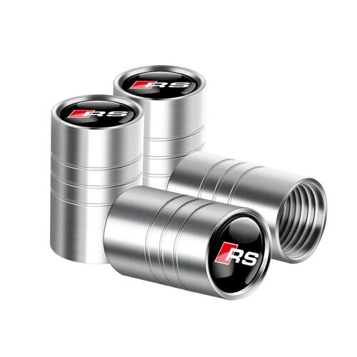 Silver Rs - Bouchons De Assujetd'air De Roue De Voiture En Métal, Couvercles De Tige Pour Audi Rs S Sline Qufresh A4 A3 Horizon Q3 Q7 Tt B8 8p 8v Q5 A5 A1 A7 A2 Q2 C6, 4 Pièces