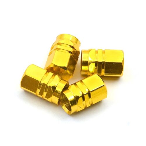 Or - Bouchons De Assujetd'air Antivol En Aluminium Pour Roues De Voiture, Tige De Assujetde Pneu, Levier Fantastique Hermétique, Nouveau, Ensemble De 4 Pièces