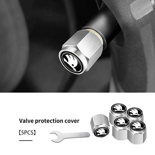 Argent-5pcs - Bouchons De Assujetantivol De Haute Qualité Pour Skoda, Pièces De Style De Voiture, Fabia Kamiq Superb Mk3 Visions Yinous Scala Enyaq-Iv