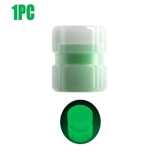 1pc Vert - Bouchon De Valve De Pneu Lumineux, Bouchons De Roue De Voiture, Fluorescent, Anti-Poussière, Couvre-Pneu Décoratif Pour Accessoires De Moto Et De Vélo