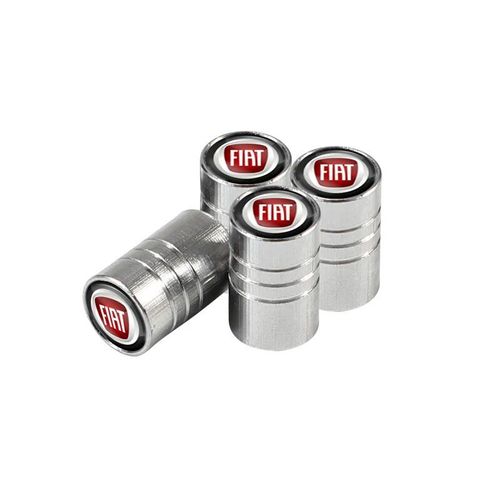 Un Argent Pour La Fiat - Bouchon De Valve De Pneu De Voiture En Alliage D'aluminium, Accessoires Anti-Poussière Pour Fiat 500 Grande Punto 500x Panda Tipo Ducato Egea Stilo Freemont