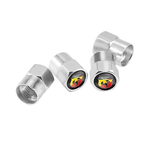 B Argent Pour Abarth - Bouchon De Valve De Pneu De Voiture En Alliage D'aluminium, Accessoires Anti-Poussière Pour Fiat 500 Grande Punto 500x Panda Tipo Ducato Egea Stilo Freemont
