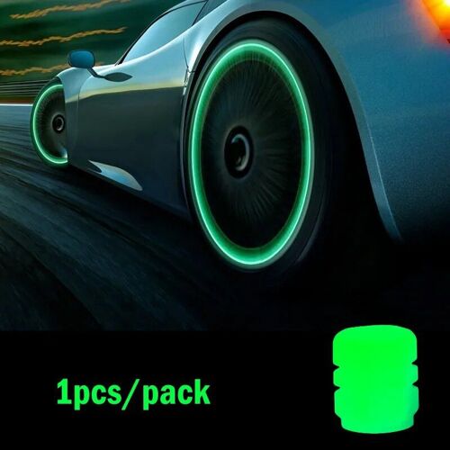 1pc (Vert) - Capuchon De Assujetde Voiture Shoous Opathy, Buse De Roue De Vélo De Moto, Décor Structurels Ent Brillant La Nuit, Tige De Assujet, Capuchons Shoous