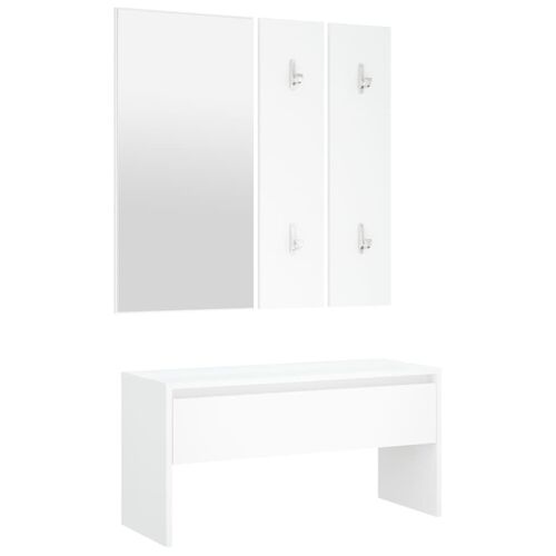 vidaXL Ensemble de meubles de couloir Blanc Bois d'ingénierie