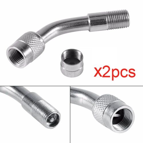 Silver 135 Degré - Adaptateur De Valve Coudée D'angle Résistant Pour Moto, Rallonge De Tube Pour Camion, Voiture, Moto, Vélo,2 Pièces