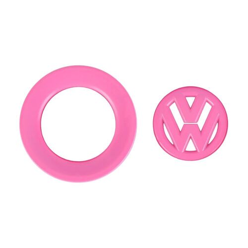 Rose - Autocollant D'emblème De Voiture Abs, Autocollants D'étiquette Centrale De Volant, Décoration Pour Volkswagen Golf 4, 5, 6, 7, Jetta, Polo, Caddy, Gti, Bora, Mk7