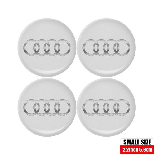 Autocollant En Argent De 56 Mm - Autocollant D'insigne D'emblème De Capuchons De Moyeu De Roue De Voiture, Décoration Pour Audi Rs S, A3, A4, B8, 8p, 8v, Horizon C7, A5, Q5, B7, Dieux B9, Q7, A1, A7,4 Pièces