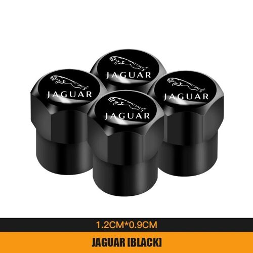 B Noir - 4pcs 3d En Métal De Voiture Valve Capuchons Étanche Anti-Poussière Pour Guitxel F-Type Xfl F-Pace E-Pace I-Pace Xf Roue Accessoires
