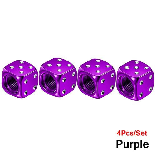 Violet - 4 Pièces/Ensemble En Aluminium Voiture Camion Moto Vélo Dé Roue Tige Pneu Roue Tige Pneu Roue Tige Valve À Air Capuchon Anti-Poussière Couvercle