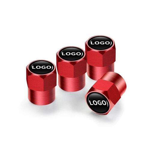 Pour Peugeot Red - Bouchons De Assujetde Voiture En Aluminium, Anti-Poussière, Kit 2008, 3008, 307, 308, 206, 207, 208, 407, 508, 5008, 106, 107, 205, 4008, 301, 607, 108, 4 Pièces