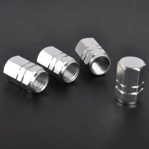 4pcs Argent - 4 Pièces Bouchons De Valve De Pneu De Roue De Voiture Bouchons De Remplacement En Alliage D'aluminium Pneu Automobile Moto Roue Bouchon De Valve D'air 0.7cm