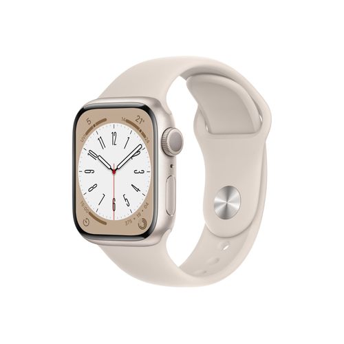 Apple Watch Series 8 (GPS) - Boîtier Aluminium Lumière Stellaire 41 mm - Bracelet Sport Crème