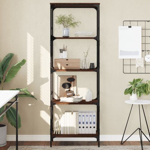 Vidaxl Bibliothèque À 5 Niveaux Chêne Marron 59x35x171 Cm