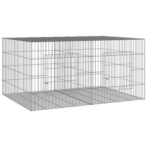 Vidaxl Cage À Lapin 2 Panneaux 110x79x54 Cm Fer Galvanisé