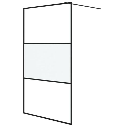 vidaXL Paroi de douche Noir 115x195 cm Verre ESG demi-dépoli