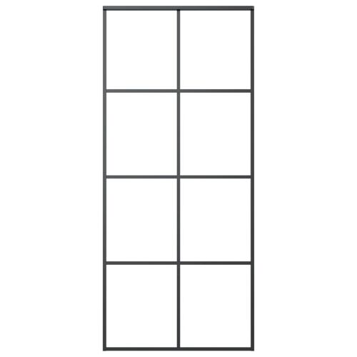 vidaXL Porte coulissante Noir 90x205 cm Verre ESG et aluminium