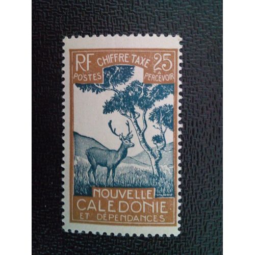 Timbre Nouvelle-Caledonie Yt T32 Cerf Sambar (Cervus Unicolor) 1928