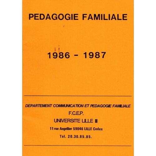 Pédagogie Familiale 1986-87