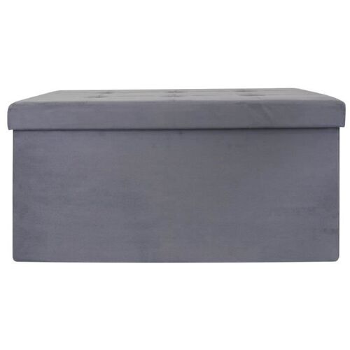 Coffre Banc Pliable Polyester Gris Foncé 76 x 76 x 37,5 cm