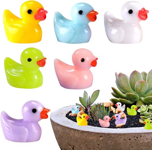 Lot De 120 Mini Canards En Résine - 6 Couleurs - Décoration De Jardin - Mini Canards - Jouets De Bain Pour Enfants Cadeau