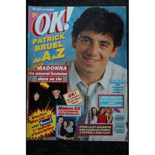 Ok ! Âge Tendre 630 Fevrier 1988 Cover Patrick Bruel Madonna