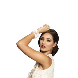 Bracelet Perles Blanches Femme Taille Unique