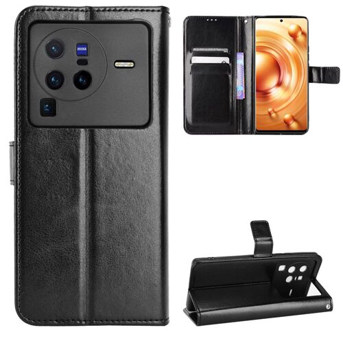Coque Vivo X80 Pro 5g,Etui Pour Vivo X80 Pro 5g,Coque En Cuir Pour Vivo X80 Pro 5g,Convient A Etui La Vivo X80 Pro 5g,Noir