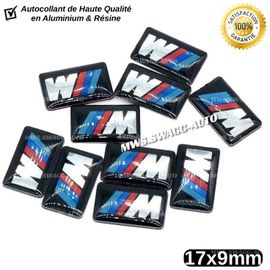 X10 Autocollant Sticker 3d Logo Bmw M-Tech Jantes Volant /// M Performance 17x9mm