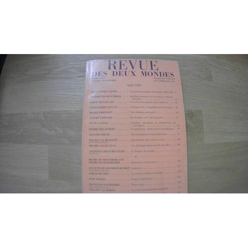 2363870 - Revue Des Deux Mondes Mai 1989.