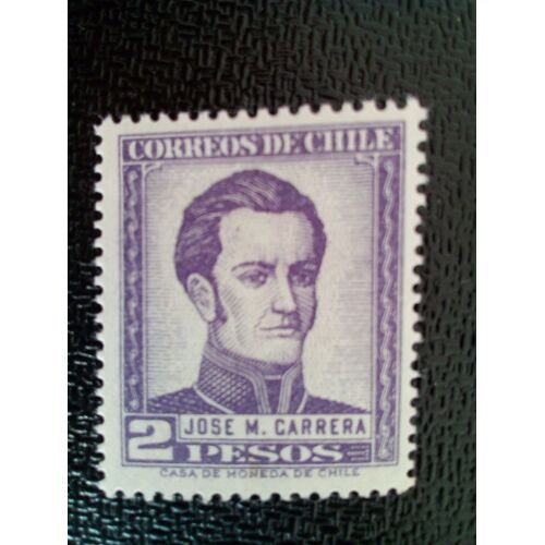 Timbre Chili Yt 259 Général José Miguel Carrera (1785-1821) 1956