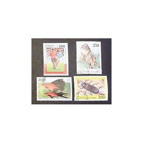 Guinée Oblitéré Lot De 4 Timbres De 1998