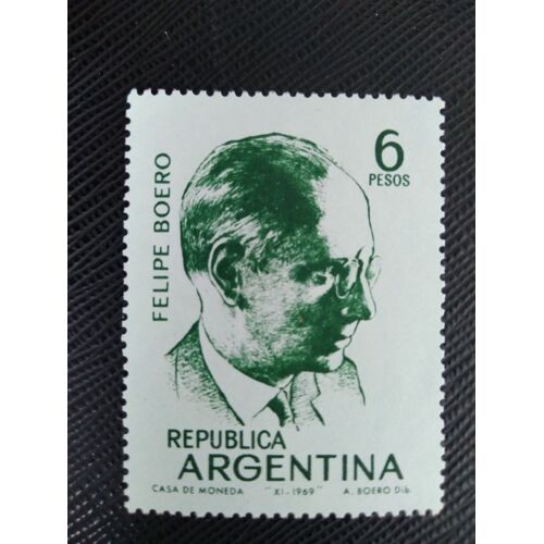 Timbre Argentine Yt 853 Felipe Boero (1884-1958) 1969 ( 141207 )