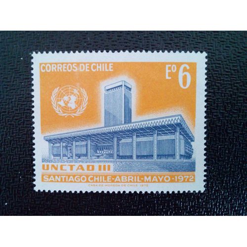 Timbre Chili Yt 386 3ème Conférence Américaine Sur Le Commerce Et Le Développement (Cnuced Iii) 1972